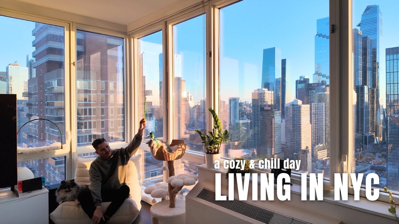 A cozy & chill day living in NYC with our two dogs & a cat