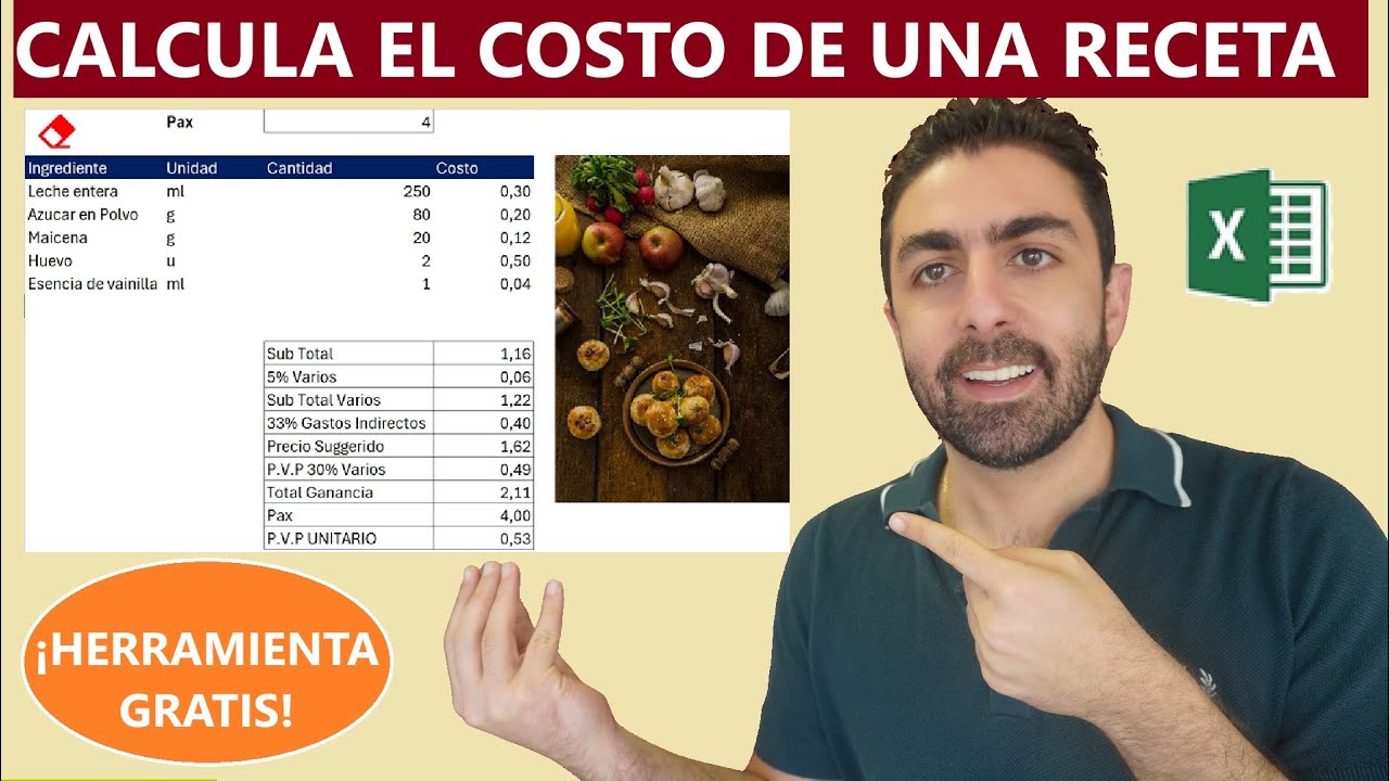 Cómo hacer el costeo de recetas - Plantilla de Excel Gratis 🍰