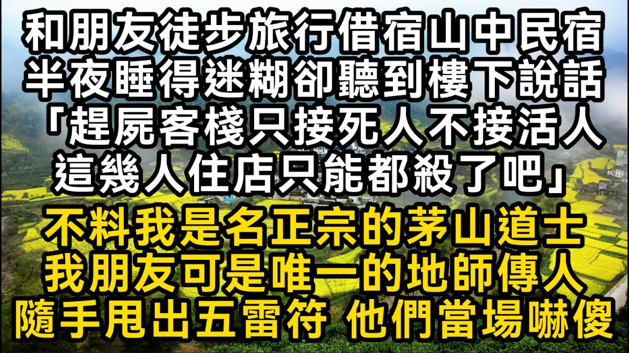 【靈珠传】和朋友徒步旅行借宿山中半夜聽到樓下「趕屍客棧只接死人不接活人 這幾人都殺了吧」不料我是茅山道士我朋友可是地師傳人隨手甩出五雷符 他們當場嚇傻#書林小說 #重生 #爽文 #情感故事 #唯美频道
