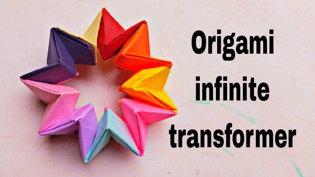 Origami infinite transformer || easy paper craft Diy || satisfying origami craft || puspacreativity 