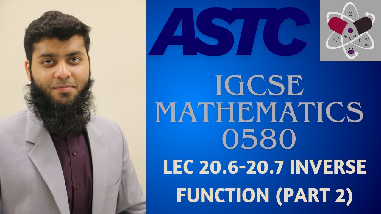 CAIE IGCSE Maths 0580 | Functions | Lec 20.6-20.7 Inverse Functions Part 2