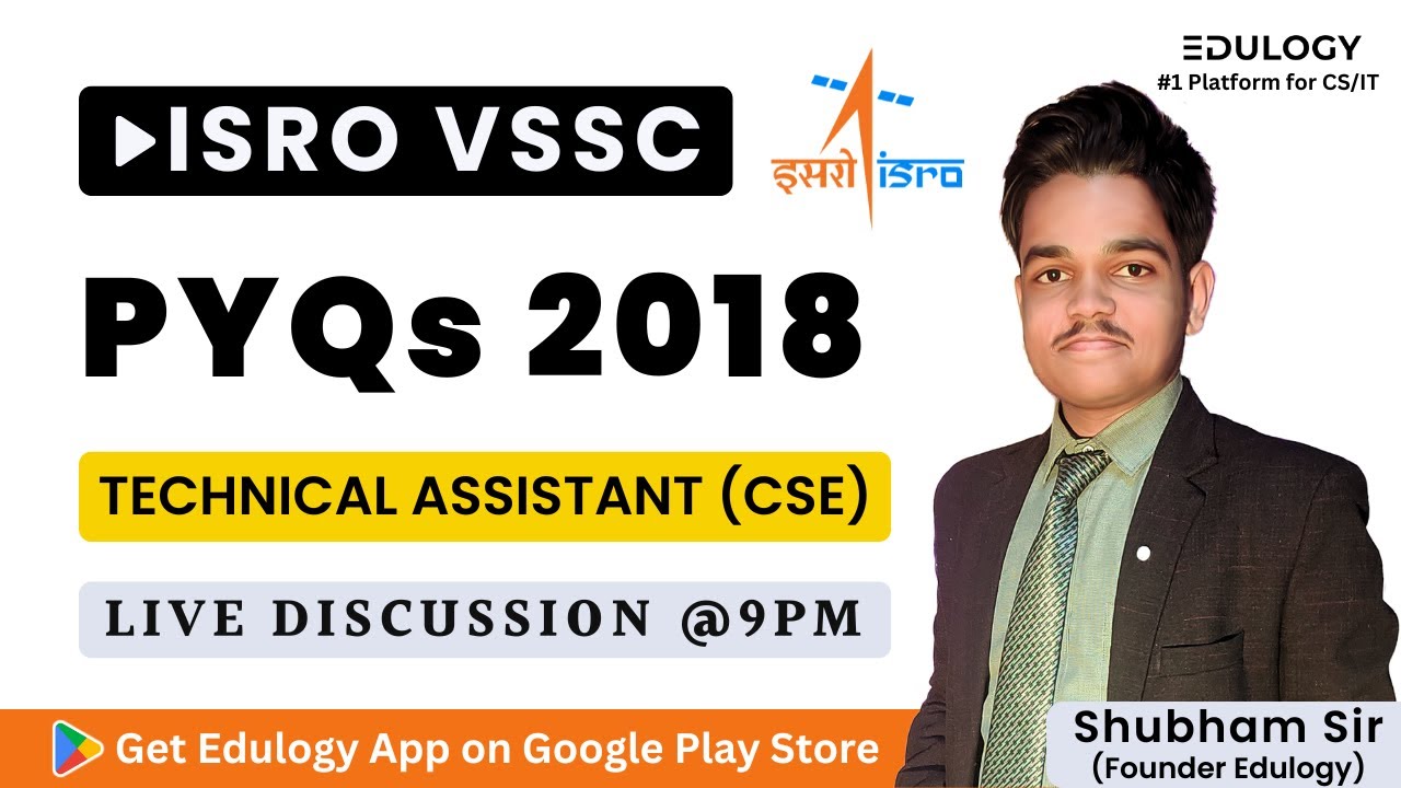 ISRO Computer Science Previous Year Questions | VSSC Technical Assistant 2018 #isropreviousyearpaper
