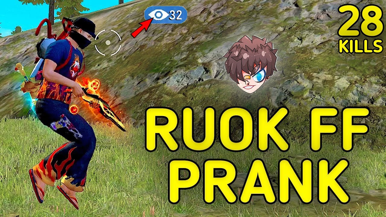 SOLO VS SQUAD || RUOK FF PRANK😆!!! UNSTOPPABLE GAMEPLAY WITH RUOK FF BUNDLE || 99% HEADSHOT INTEL I5