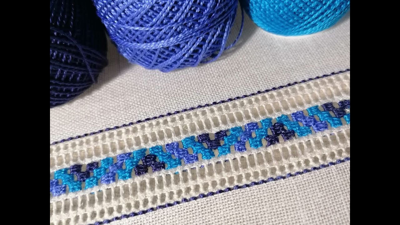 Кольорова мережка настилом  /hemstitch / hand embroidery /