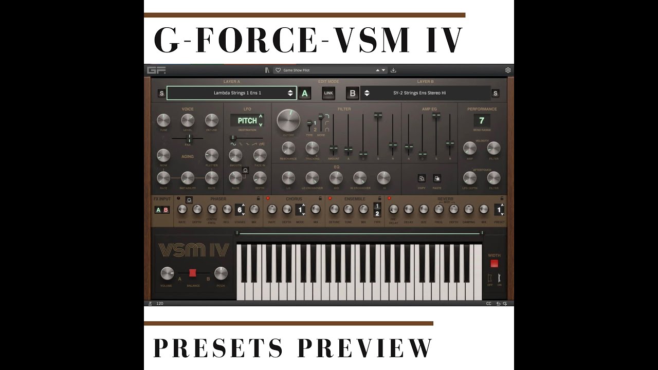 GForce VSM IV (Virtual String Machine 4) - Presets Preview (Chord Played)