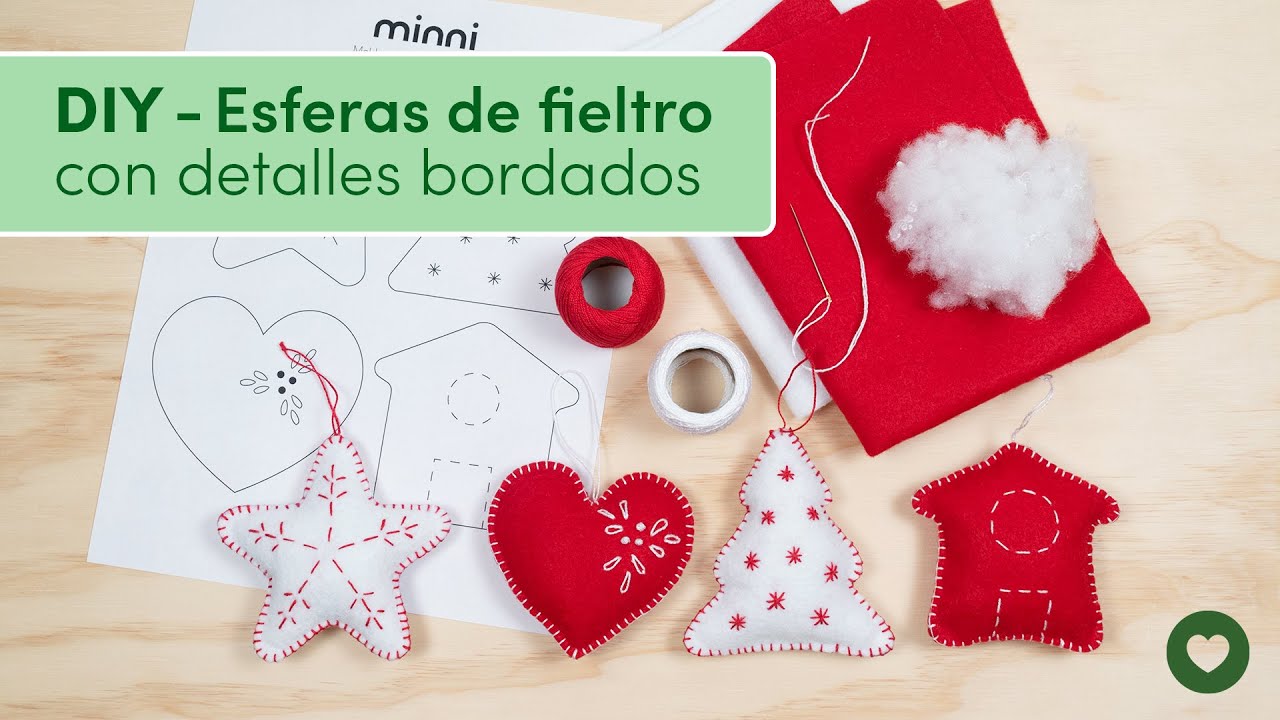 DIY - Esferas de fieltro con detalles bordados ￨Descarga GRATIS los moldes ⇩