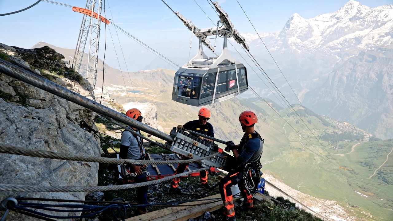 Garaventa - Bau der ersten Sektion Funifor am Schilthorn 