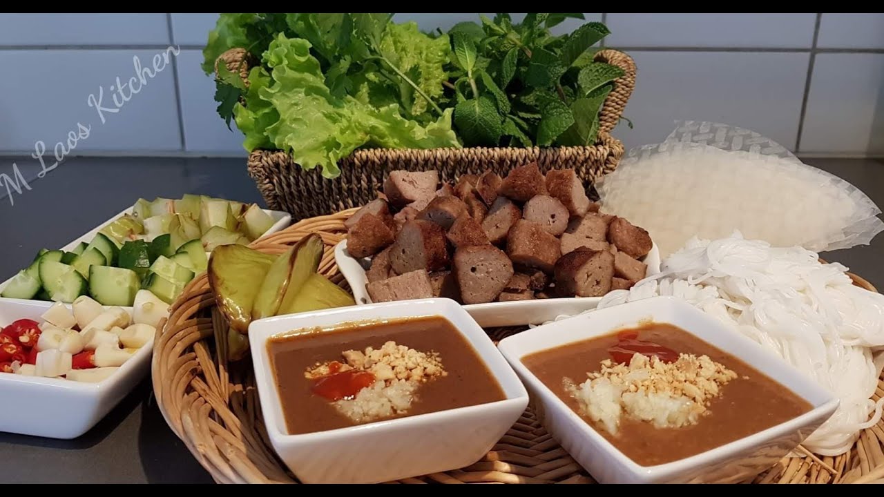 วิธีทำแหนมเนือง ของลาวเหวียดนาม น้ำจี้ม 2แบบ ແຫນມເນືອງ