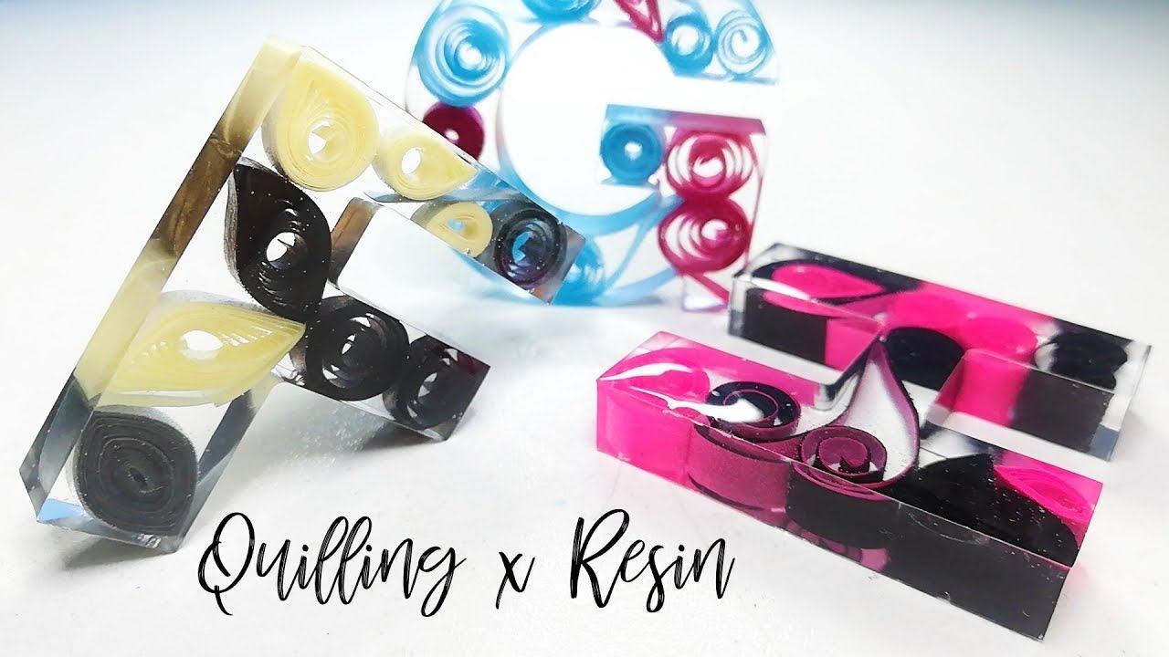 quilling art on resin letters • resin art • resin crafts • epoxy resin Art • Resin Crafts | DIYs