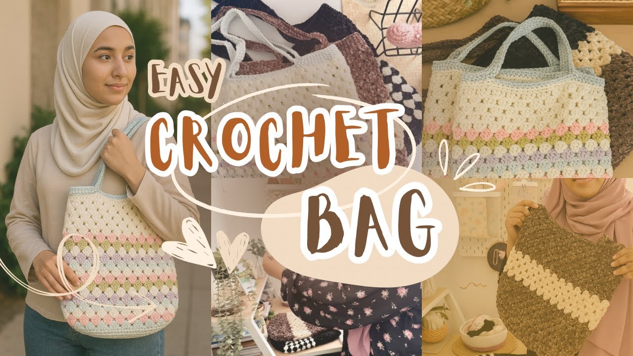Easy crochet bag മലയാളം tutorial/ Beginner freindly Tote bag pattern/ crochet tote bag
