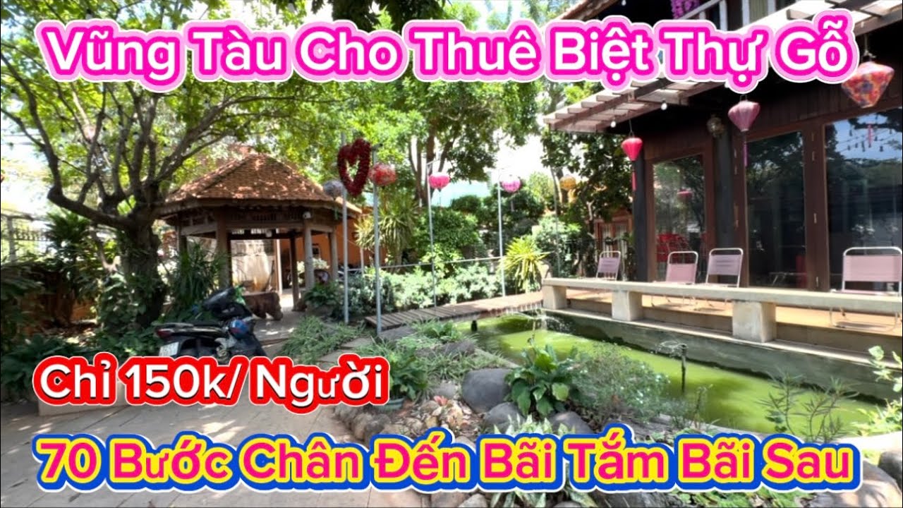 1256 .Vũng Tàu Cho Thuê Biệt Thự Gỗ Chỉ 150K Cho 1 Người Sát Biển Vài Bước Chục Chân Đụng Nước