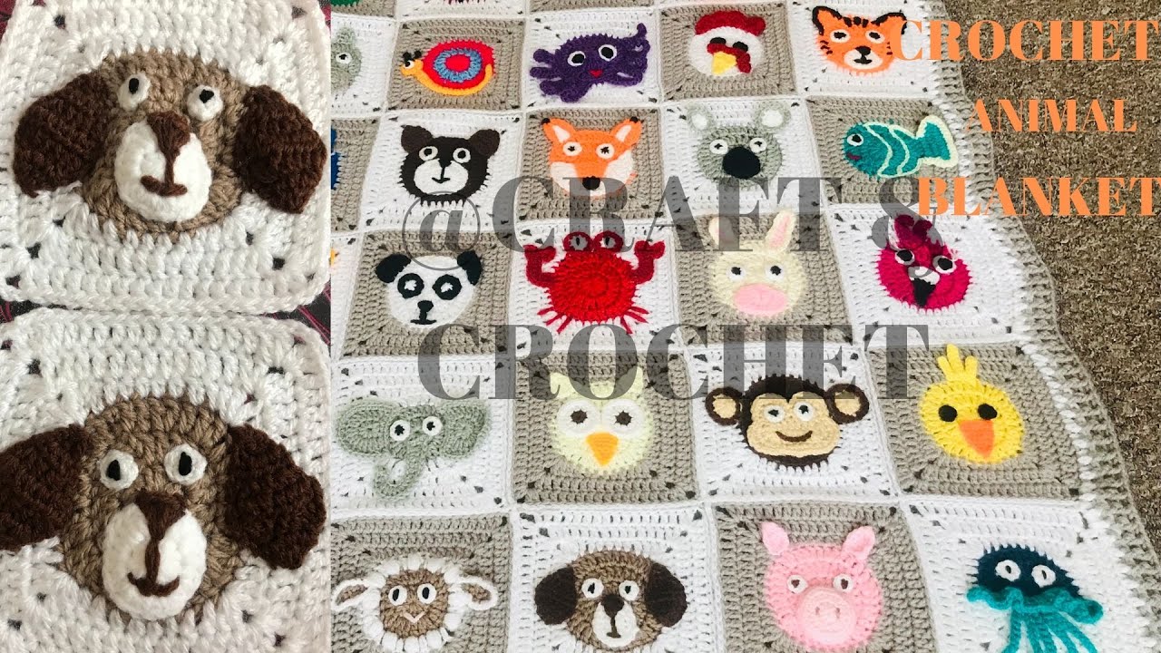 Crochet Dog/Crochet Blanket Pattern/ Crochet animal blanket/Part:24