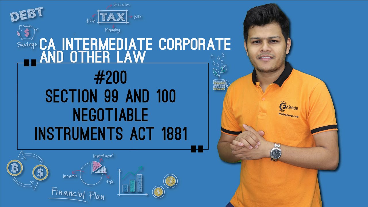 Section 99 and 100 Negotiable Instruments Act 1881 - Negotiable Instruments Act 1881