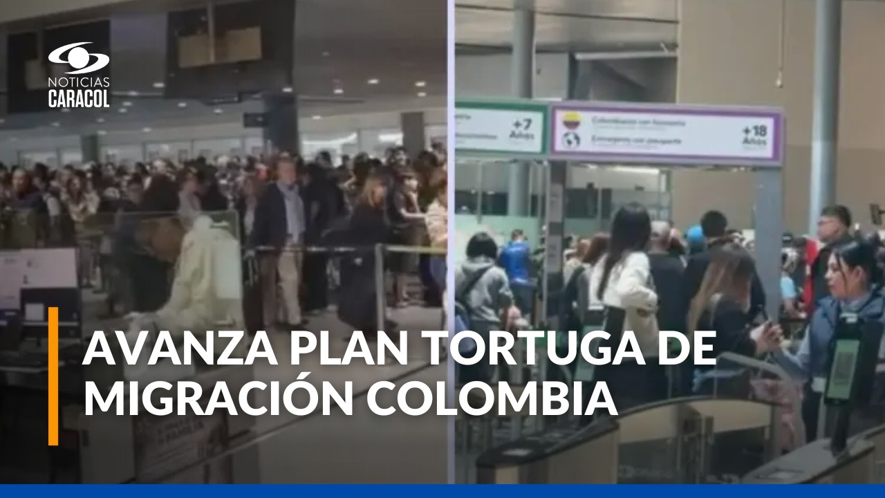 Congestión en El Dorado por plan tortuga de funcionarios de Migración Colombia