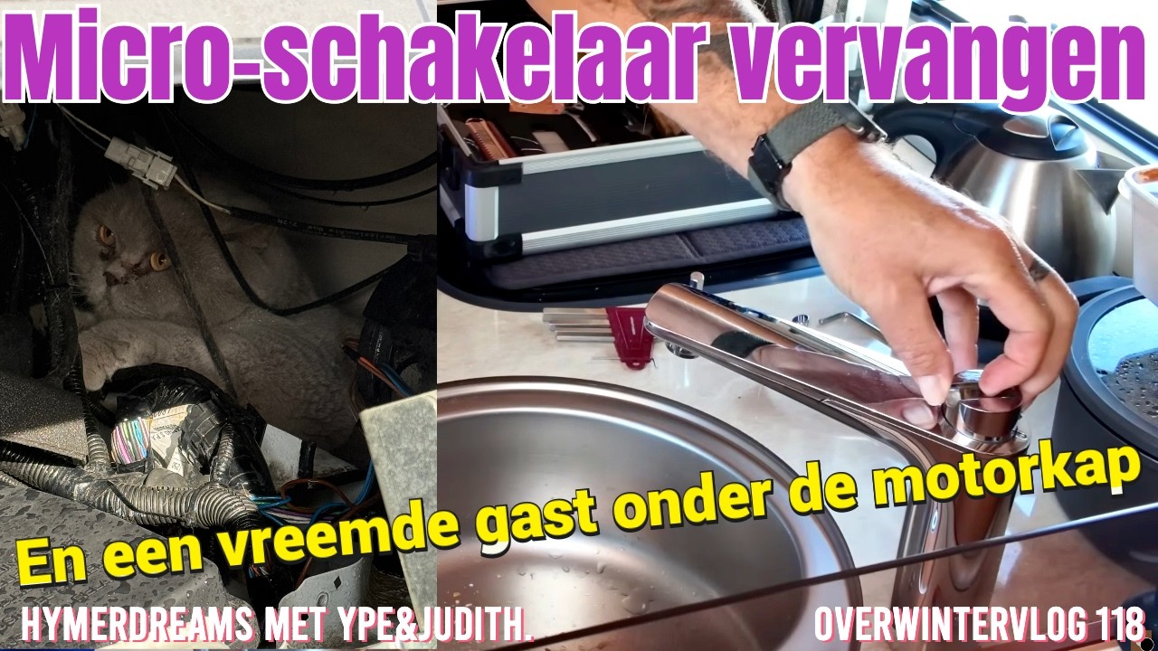 Microschakelaar vervangen van de kraan in de Camper. Overwinteren met Ype&Judith [afl 21]