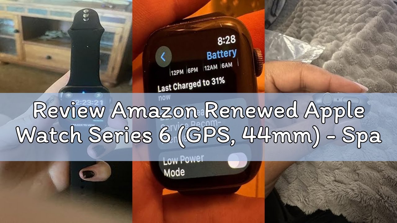 Review Amazon Renewed Apple Watch Series 6 (GPS, 44mm) - Space Gray Aluminum Case with Black Sport B