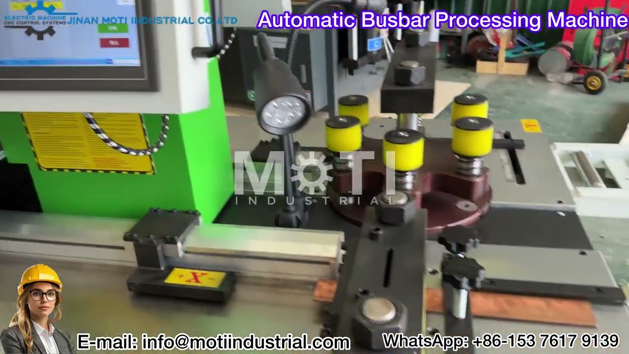 12x200mm Automatic CNC Busbar Processing Machine MOTI-30-3MAX PRO with Cutter Puncher and bender