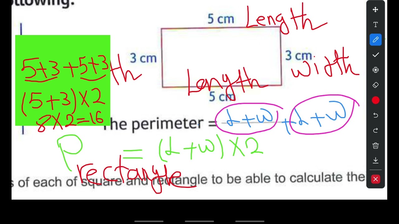 Perimeter of square and rectangle grade 3 lesson 6 
