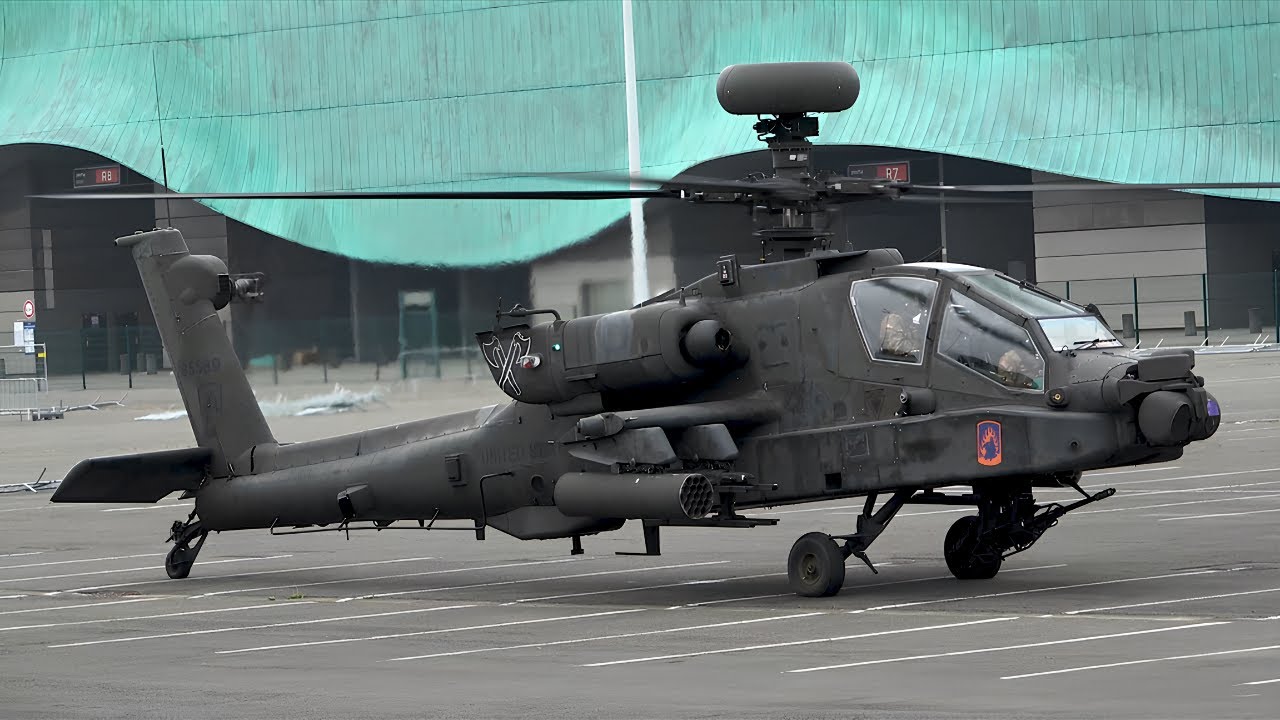 AH-64 Apache Helicopter Engine Startup and Takeoff
