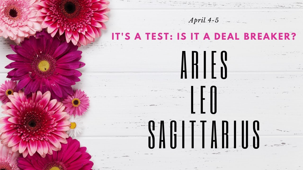 SAGITTARIUS LEO ARIES It's a *test*: is it a deal breaker?  FIRE Sign April 4-5