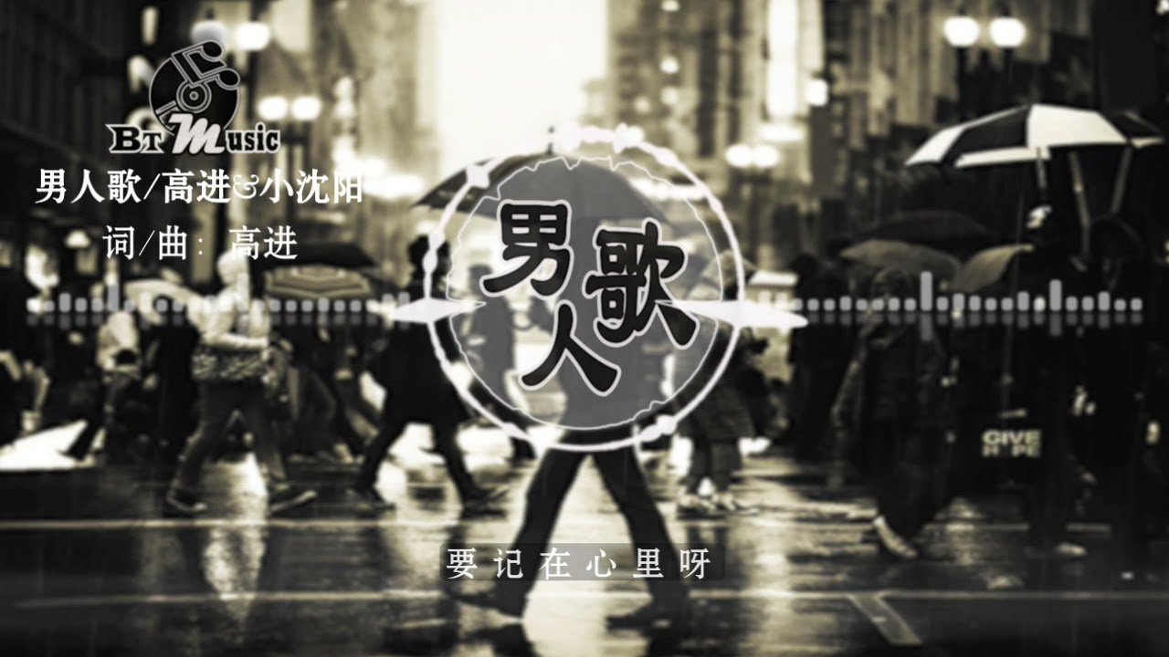 『男人歌』高进 & 小沈阳【男人站直别趴下，有泪不轻意的擦，就算前方坎坷狂风暴雨..】🎧🎼※{ 动态歌词 Lyrics }※❤️