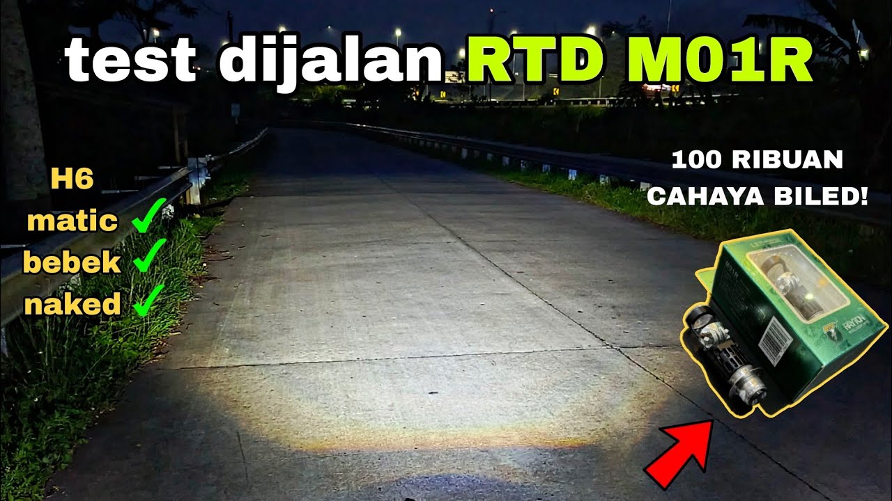 lampu h6 rasa biled⁉️ review  lampu depan RTD M01R bisa buat matic bebek naked‼️