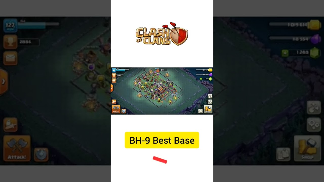 Best base for BH-9 🔥🔥 | Builder hall 9 Best Base | Clash of clans night village| With copy link |