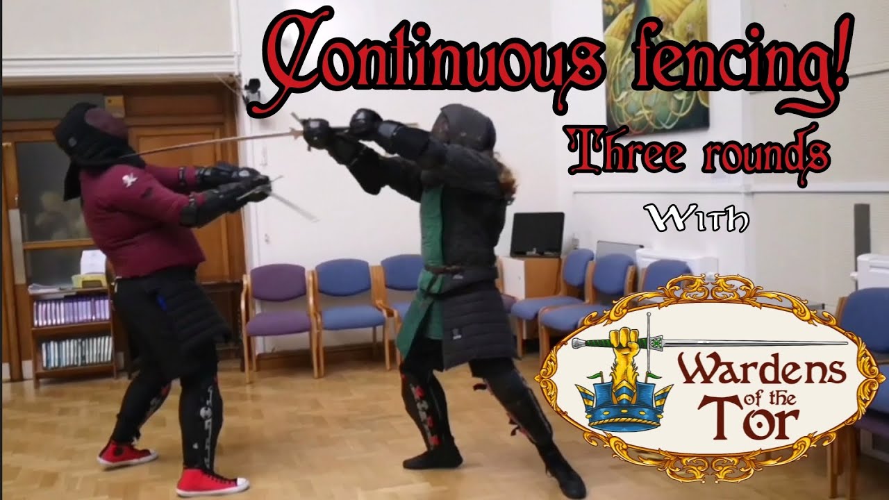 Continuous fencing! Three rounds, three minutes each, finishing three hours of training.