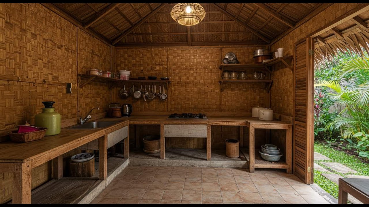 Dapur Tradisional Masa Kini, Pesona Dinding Anyaman Bambu yang Memikat
