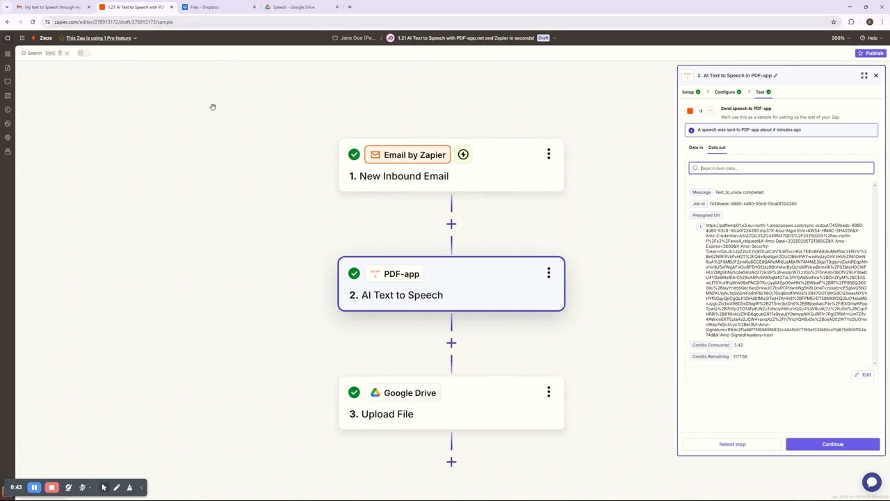 1.21 AI Text to Speech with PDF-app.net and Zapier in seconds!