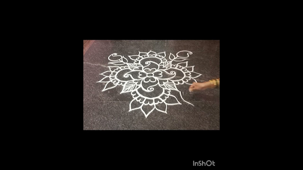 Ugadi festival rangoli #colourfull rangoli# freehandrangoli 