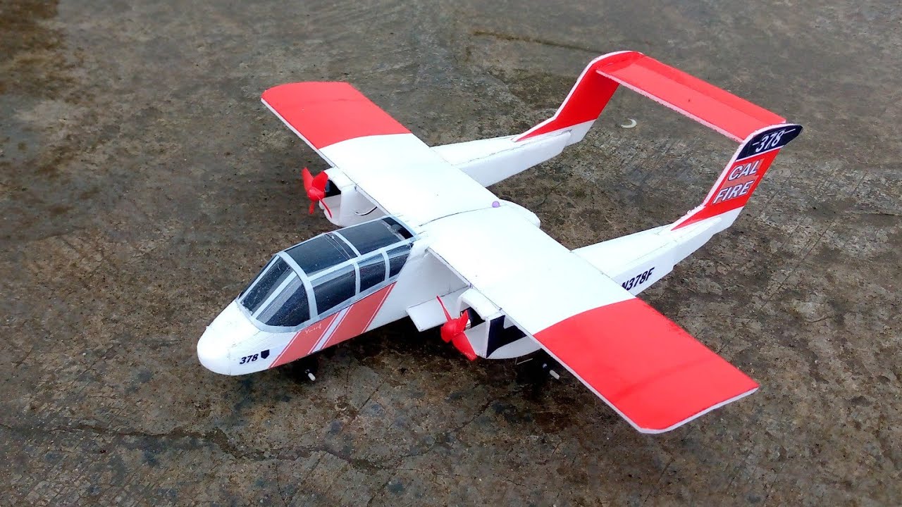 How to make RC plane mini OV-10 Bronco using simple and cheap material - 200 RIBUAN