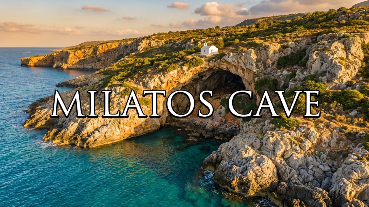 Milatos Cave from Abov - Greece’s Hidden Coastal Gems 🎥. Relaxing Drone Video 4K Over Create 🇬🇷