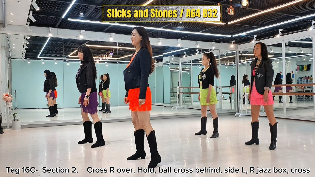 Sticks and Stones line dance | 스텝설명 | tutorial | 중급 | Inter. | 라인댄스 위더스