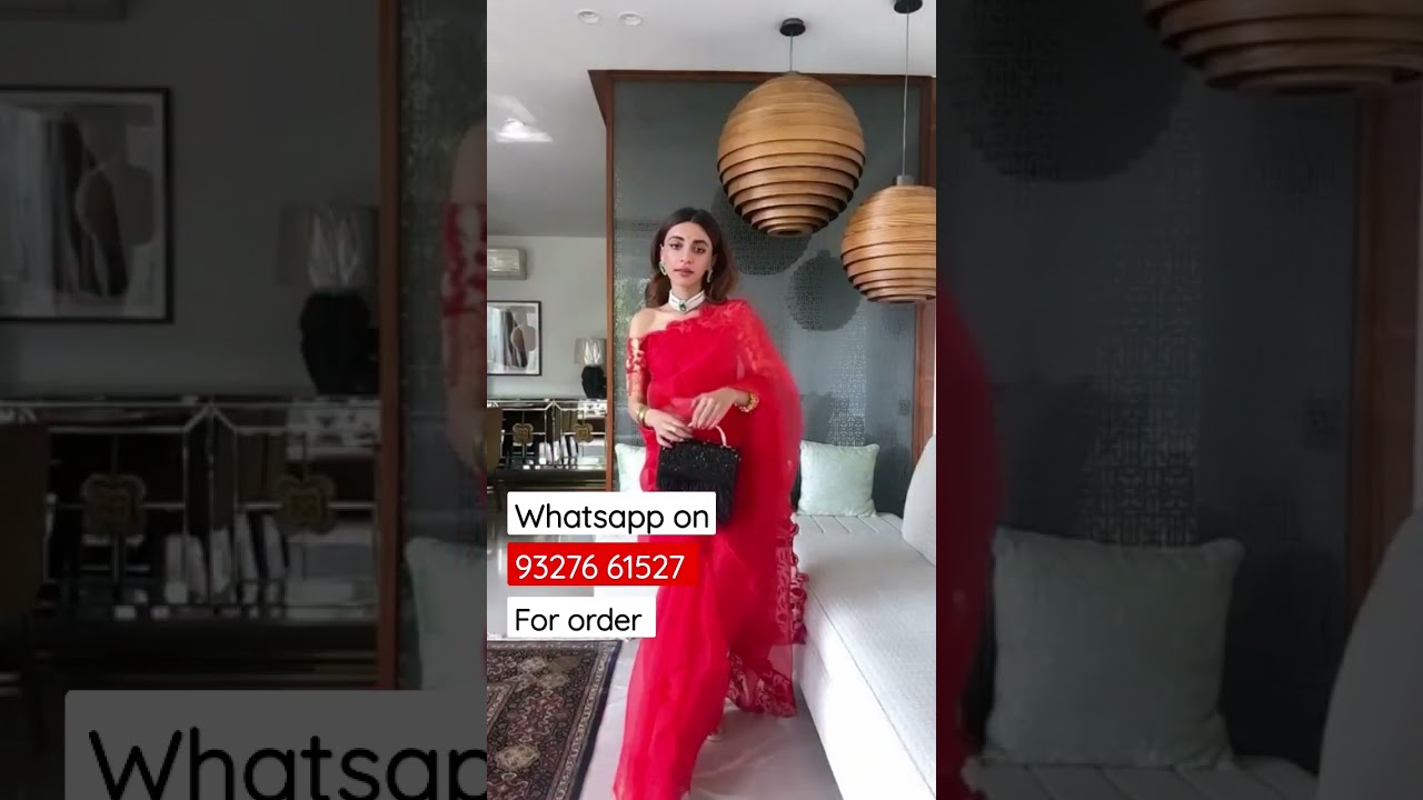 Red Organza saree With Embroidery Work #saree #sarees #shorts #short#reel #instagram #trending#viral