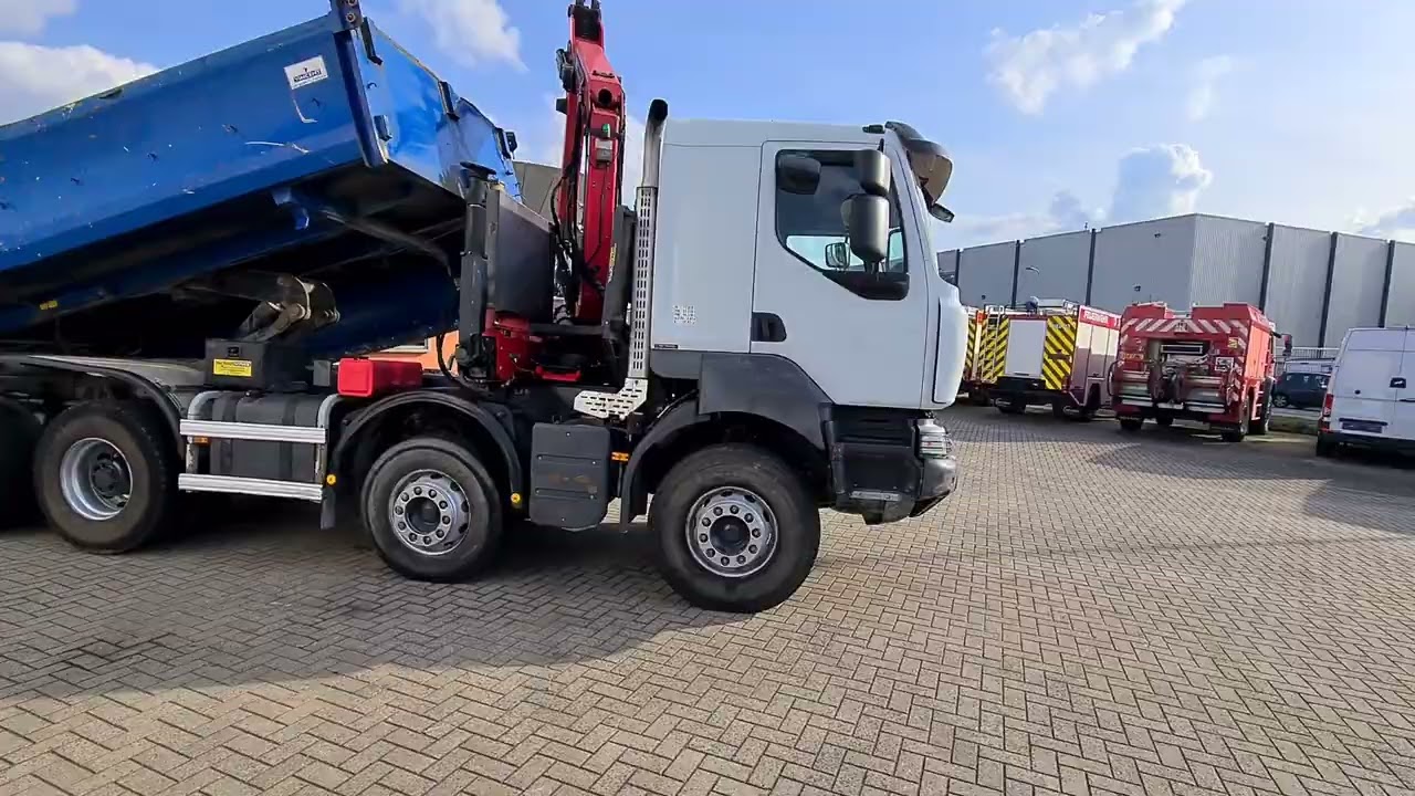 Top Trucks 4715 Renault Kerax 520 DXI 13 8x4 - Z Kraan, Crane, Kran, Grue - Kipper, Tipper, Benne