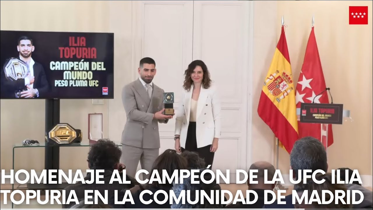 HOMENAJE  al CAMPEÓN  de la UFC Ilia Topuria en la comunidad de Madrid