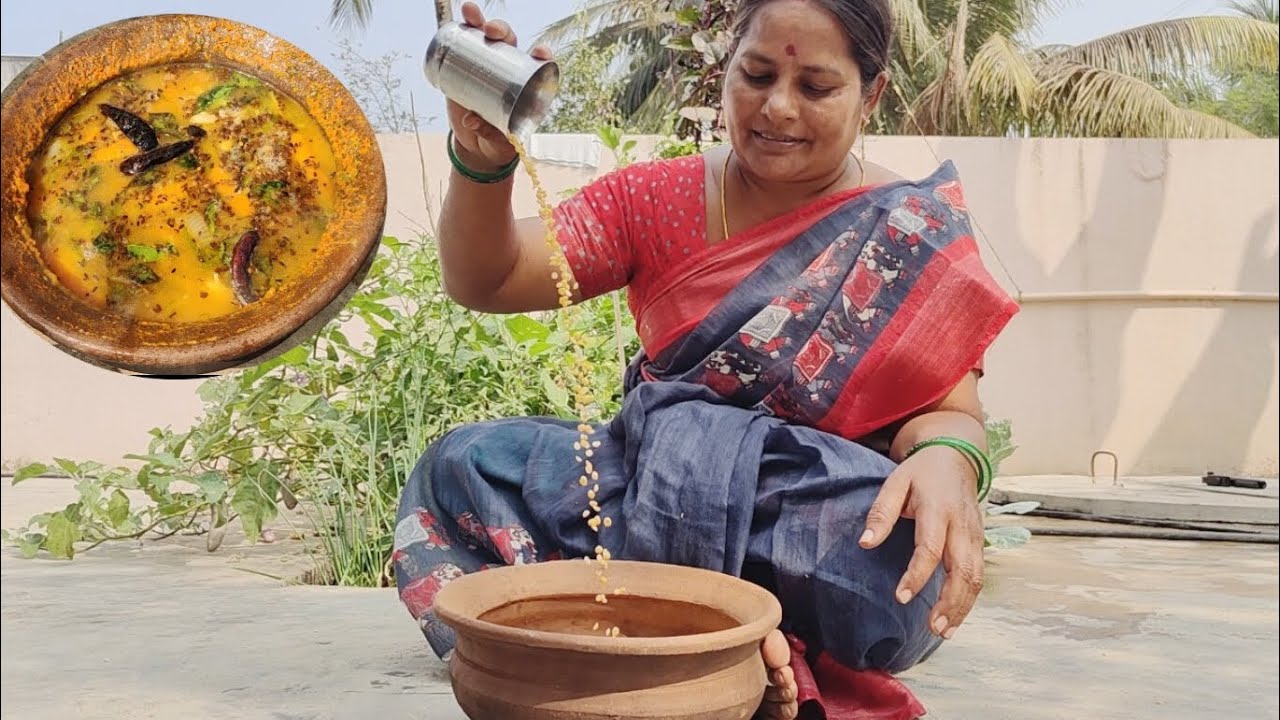 ఆంధ్ర స్టైల్ లో పప్పు చారు | Andhra style pappu charu | village cooking and gardening 