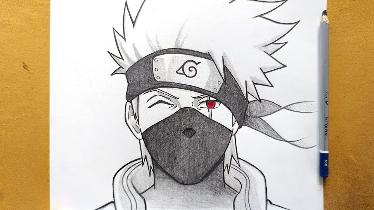 Easy drawing ideas || How to draw Kakashi with sharingan || Anime drawing tutorial