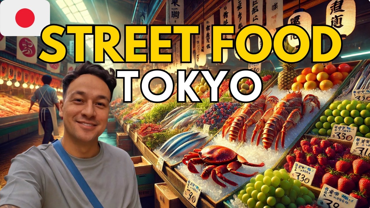 🇯🇵 Уличная еда в Токио, Япония 🇯🇵 Рыбный рынок Цукидзи