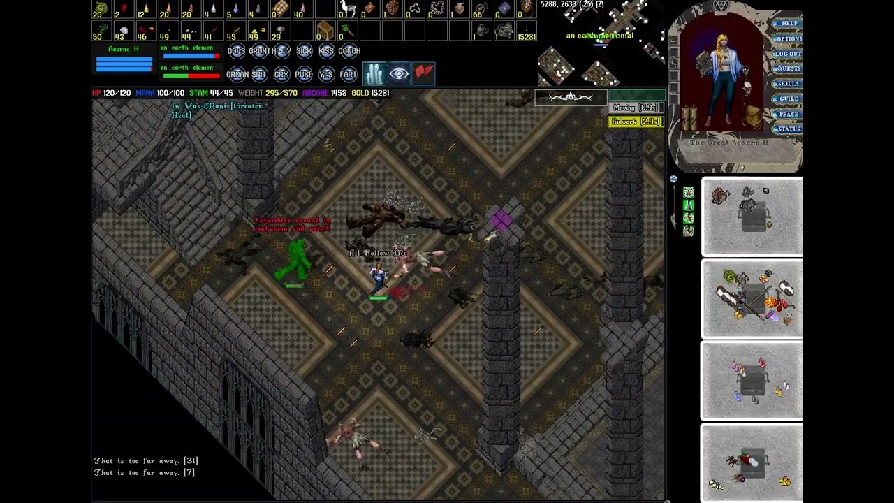 UO Outlands. Gadget Trapper Just level at SSC. 울티마온라인 아웃랜드 트래퍼 SSC 던전 사냥