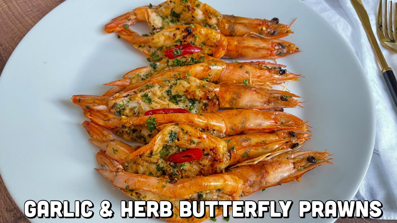 GARLIC & HERBS BUTTERFLY PRAWNS || GRILLED PRAWNS || BEE'SKITCHEN