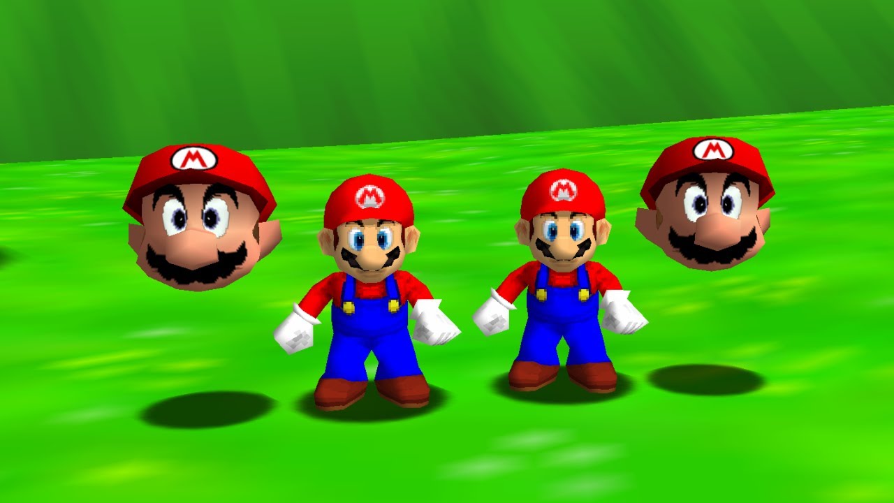 (2 Players) DS Mario with Mario Head in Super Mario 64 - Full Game Walkthrough