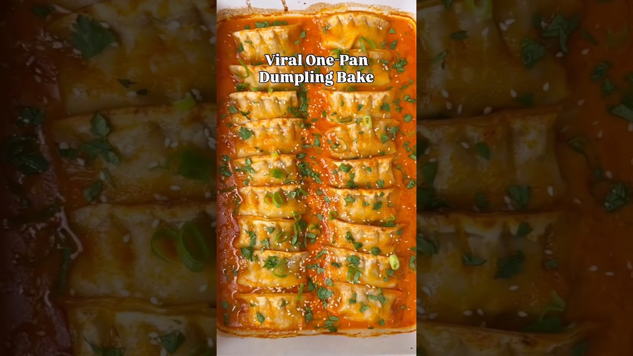 Viral One Pan Dumpling Bake 🥟✨ Easy Dinner Recipe You&rsquo;ll Crave!