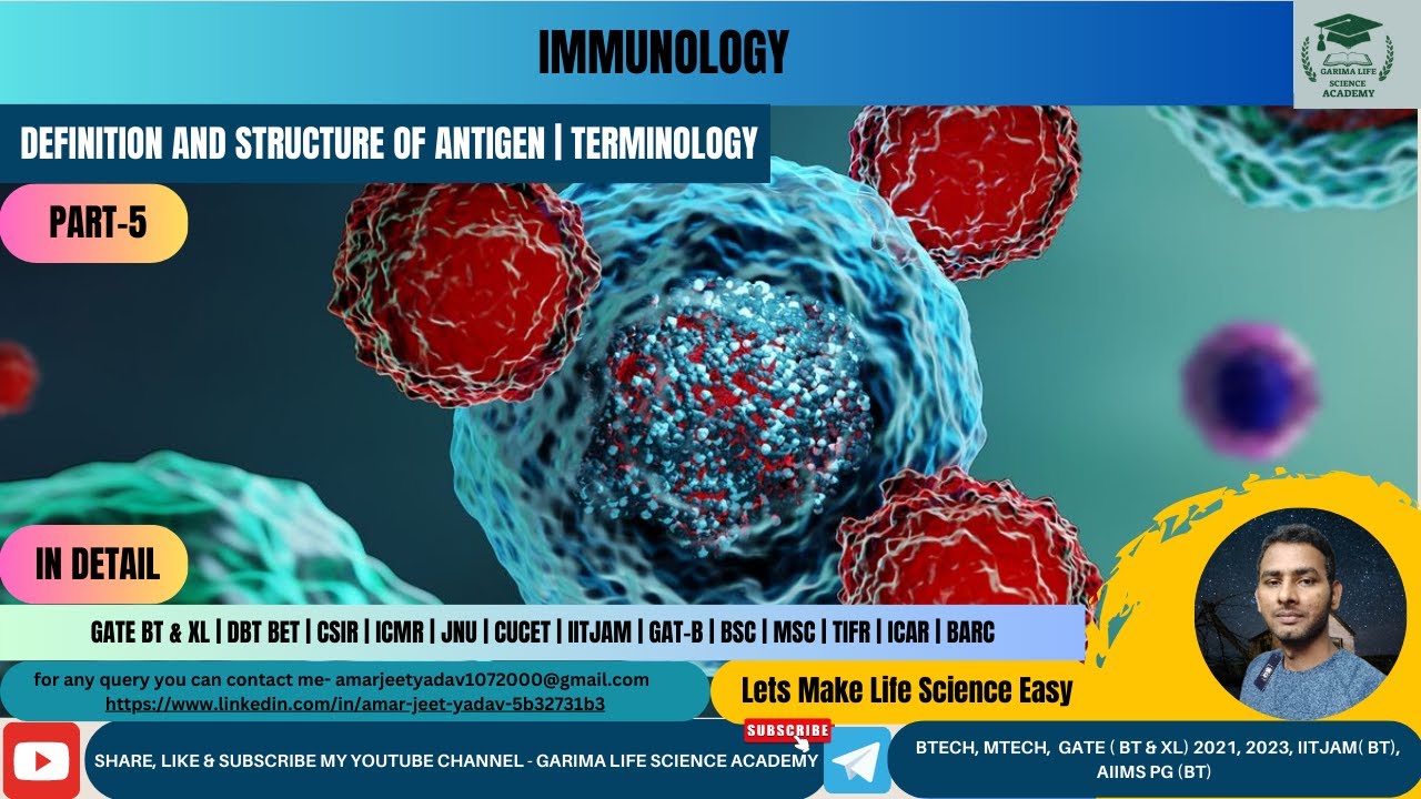 Part-5 | Definition and Structure of Antigen | Terminology || GATE BT XL | GATB | CSIR | DBT | ICMR