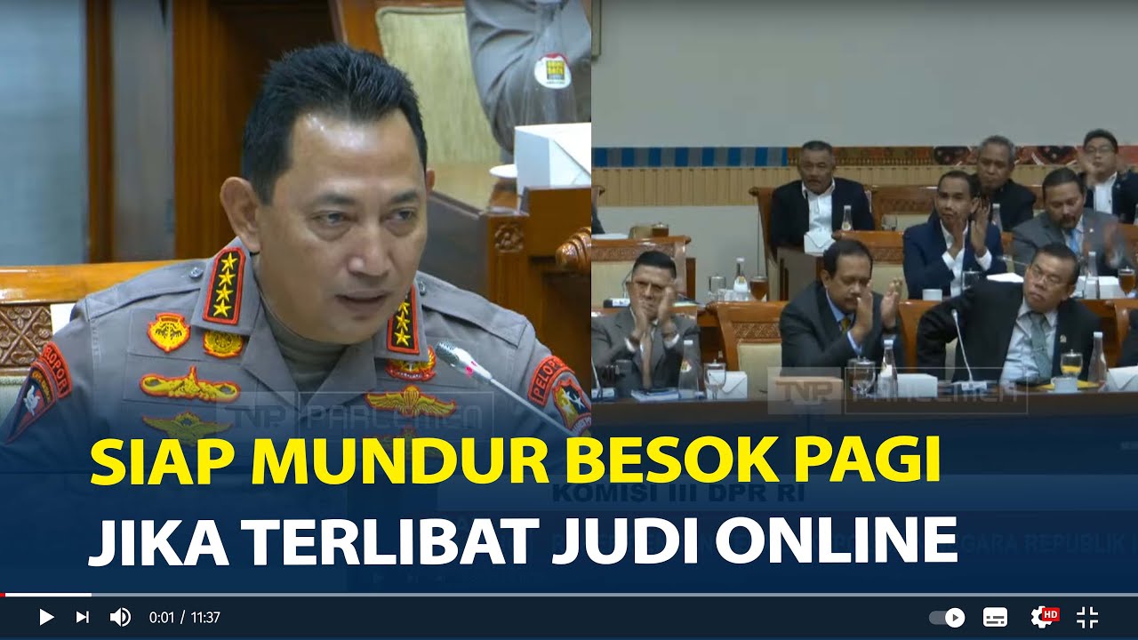 Kapolri Siap Mundur Jika Terlibat Judi Online, Anggota DPR Sontak Tepuk Tangan