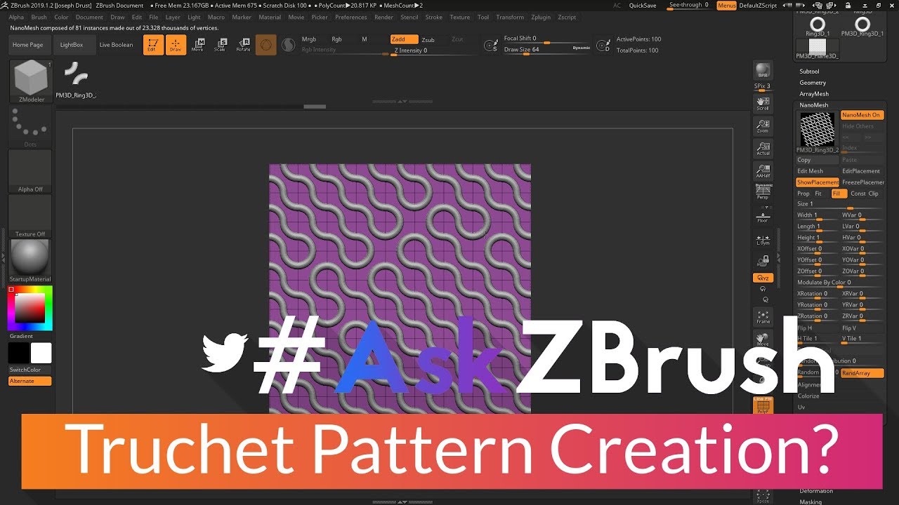 #AskZBrush: “How can I make a Truchet Tile pattern in ZBrush?”