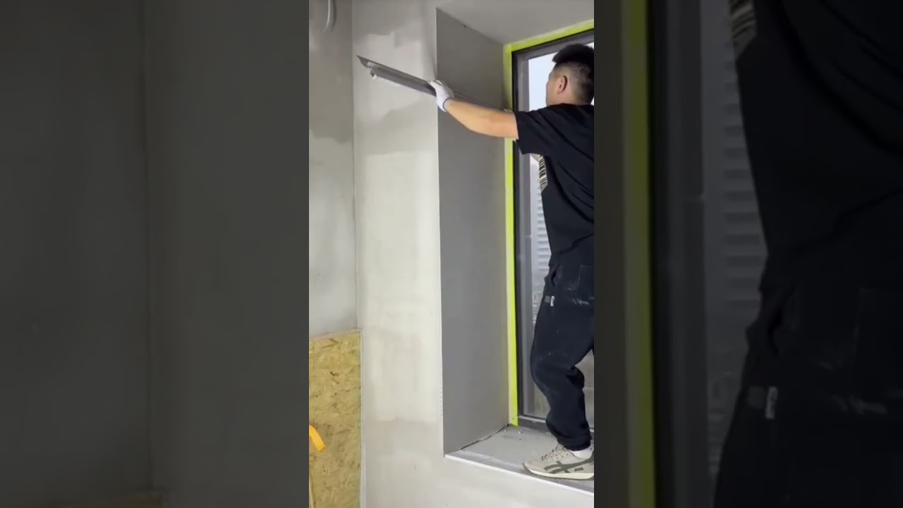 Fast Process for creating perfect grooves in tile adhesive with a professional tool