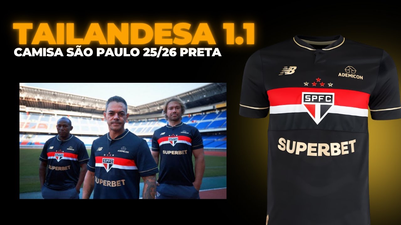 (UNBOXING) CAMISA SÃO PAULO 25/26 PRETA - CAMISAS DE TIME TAILANDESAS 1.1