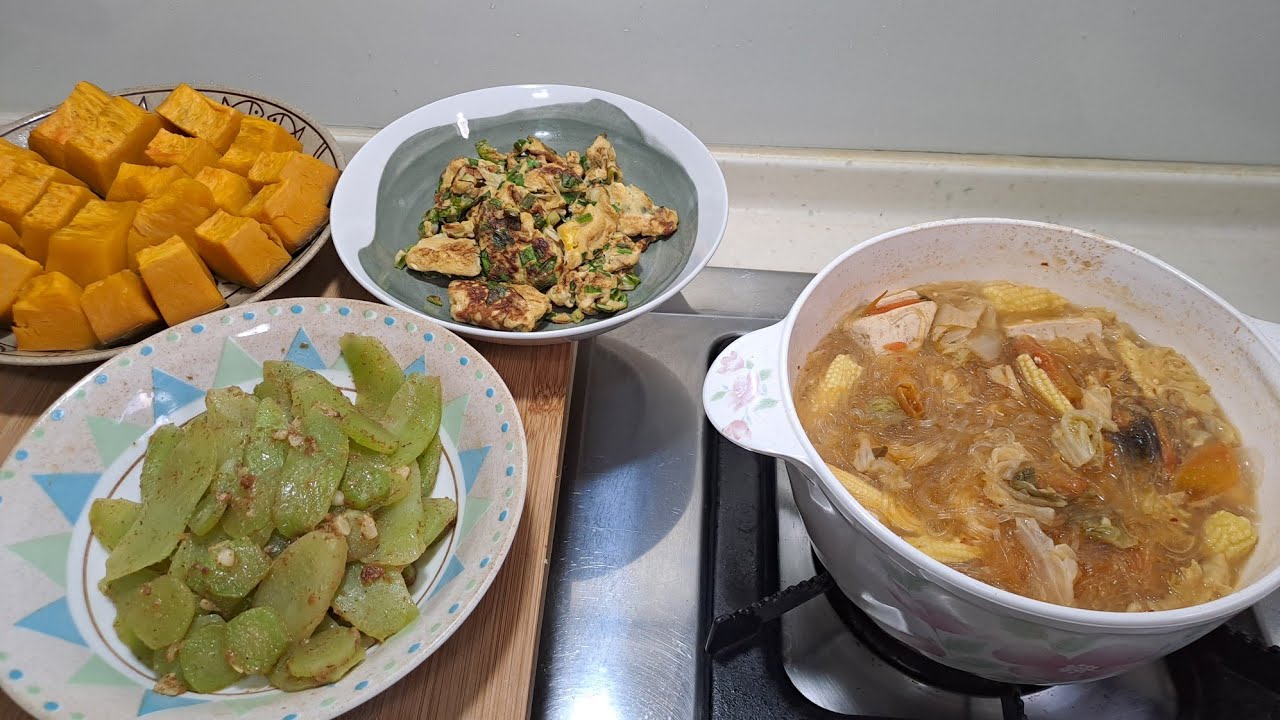 大蒜炒菜心、青蔥炒蛋。減重第72天